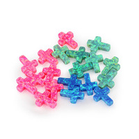 Quantité minimale de commande 2pcs 9x12mm Croix Opale Pierre À Travers Le Trou Mélanger Les Couleurs Lâche Synthétique Croix Opale En Stock