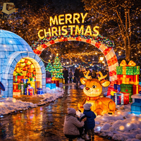 Maßgeschneiderte Weihnachtsmann-Themenlaterne für Freizeitparks, Weihnachtsbeleuchtungsprojektlösung für Saisonattraktionen