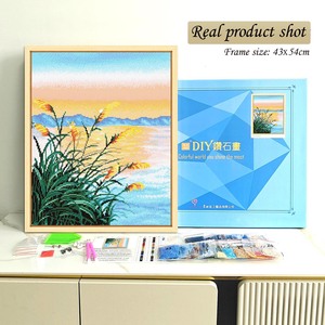 Kit de peinture au diamant 5D DIY en gros, art floral moderne, artisanat décoratif avec cadre 43x54cm - Product Image 1