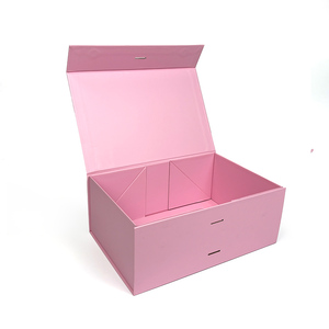 Caja <span class=keywords><strong>de</strong></span> <span class=keywords><strong>Regalo</strong></span> Magnética Rosa con Asa <span class=keywords><strong>de</strong></span> Listón, Empaque Rígido Plegable Personalizado para Ropa y Comercio Electrónico - Product Image 3