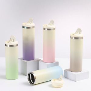 กระติกน้ำสุญญากาศสแตนเลสสองชั้นขนาด 16 ออนซ์ สีผสม แบบตรง พกพาสะดวก - Product Image 3