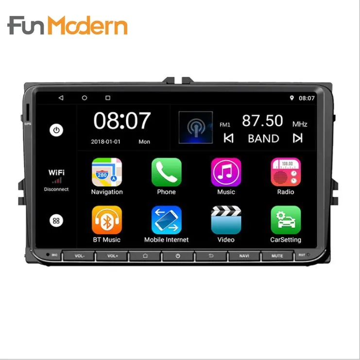 Autoradio Android, écran tactile 9 ", 1 go/16 go, DSP, stéréo, pour voiture vw slim, MAGOTAN, SKODA, SEAT, POLO, Golf, Seat, Altea, Leon