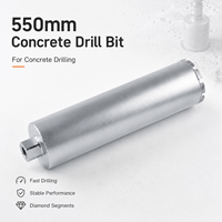 Foret diamanté intégré Tengrui 1-1/4"-7 UNC pour le perçage de béton armé de routes et de ponts, longueur 500 mm, perçage à l'eau