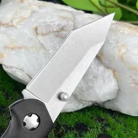 Couteau pliant de poche 7506, lame 440c, bord droit, manche en fibre de nylon, couteau utilitaire, chasse en jungle, coupe, survie, extérieur, OEM