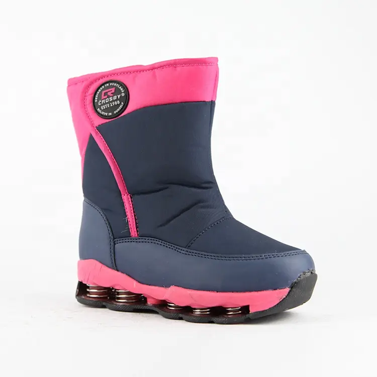 Zapatos de nieve de felpa de nailon para niños, botas de invierno, cálidas y ligeras