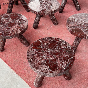 Tables d'appoint modernes de luxe en marbre violet et rouge Lander Stone: consoles de <span class=keywords><strong>chambre</strong></span> à <span class=keywords><strong>coucher</strong></span> pour meubles de salon ou hôtel - Product Image 2