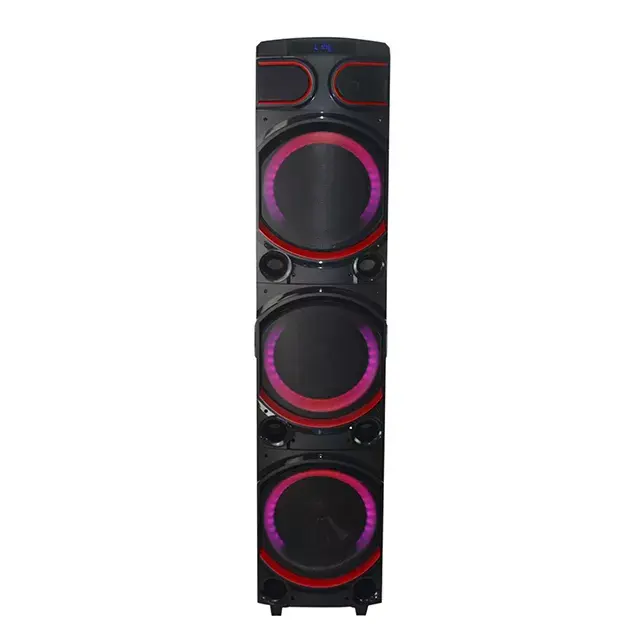 T 10 pouces en bois Portable LED clignotant lumière sans fil Equipo De Sonido FM Radio Blue-tooth Big Party Speaker