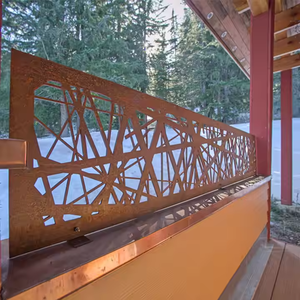 Paravent moderne en acier Corten pour intérieur/extérieur, étanche, lumineux, résistant aux intempéries, facile à installer pour jardin et pièce - Product Image 6