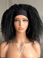 Perruque naturelle africaine noire pour femme, fabriquée à la machine, style tête de chenille, cheveux longs bouclés, volumineux, en soie haute température, sans colle
