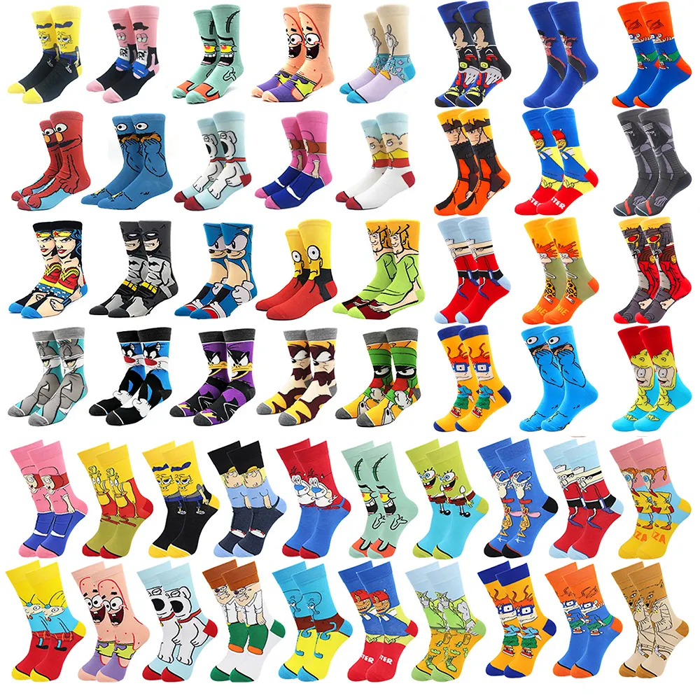 2022 Anime funny Happy Comics Men Fashion Cotton socks Animados socks Custom Tube Crew Designer Meias Ankle Anime Cartoon Socks