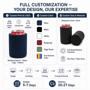 Porte-gobelet isotherme en néoprène avec base pour canettes de 12 oz – Cadeau promotionnel personnalisable par sublimation, durable, pour boissons froides - Product Image 4