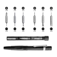 Jeu de tournevis de précision portable 13-en-1 en forme de stylo, mini kit d'outils de réparation pour ordinateur, téléphone portable et lunettes