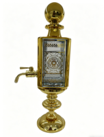 Bouteilles de présentation décoratives pour Attar, style arabe, en verre de 450 ml, avec bouchon plaqué or UV et estampage à chaud sur carton, pour huiles essentielles