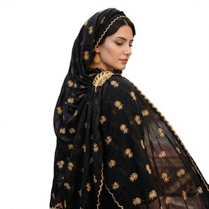 Wholesale Women Black <b>Chiffon</b> Shawl Gold Foil Pineapple Print Long Lightweight <b>Scarf</b> Daily Wear All Seasons OEM Supplier - Product Image 1