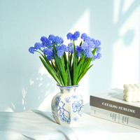 Bouquet de 18 têtes de fleurs artificielles d'allium, fleurs d'oignon réalistes pour la décoration de la maison, des tables de mariage et des vases