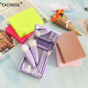 2024 New Products Your Logo High Quality Portable Cosmetic Brush With Mirror Travel Makeup Brushes Set - Product Image 3