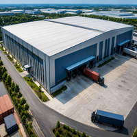 Entrepôt à structure en acier moderne haute résistance pour applications industrielles lourdes, ateliers et fermes