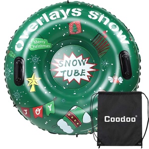 Winter Outdoor Sports Fun Customized Kids Inflatable Christmas Pattern Snow <strong>Sled</strong> Tube Ski Circle <strong>Sleigh</strong> - Product Image 1