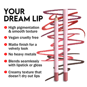 ลิปมันแบบ2 in 1ลิปกลอสและลิปไลเนอร์แบบเหลวมีเม็ดสีสูง - Product Image 6