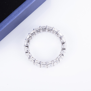 Месси драгоценные камни MS-483 из белого золота 18 карат ювелирные изделия огранка «Радиант» льдом Муассанит eterniry кольцо - Product Image 2