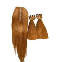 La mejor calidad SDD Bone Straight Brown Coffee Color Hair Bundle con cierre, 100% Vietnamese Raw Human Hair Precio al por mayor
