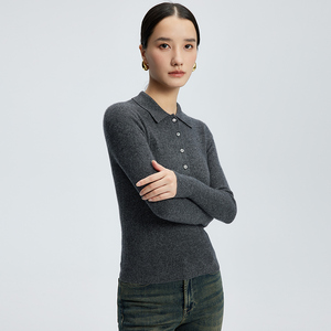 <span class=keywords><strong>Maglione</strong></span> in Cashmere con collo a <span class=keywords><strong>Polo</strong></span> in puro Cashmere da <span class=keywords><strong>donna</strong></span> con bottoni in tinta naturale cuciti a mano - Product Image 5