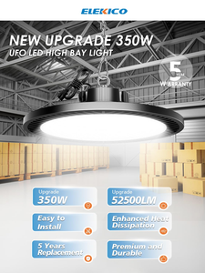 Éclairage industriel commercial 100W 150W 200W IP65 UFO rond Led haute baie lumière entrepôt atelier Highbay lampe - Product Image 2