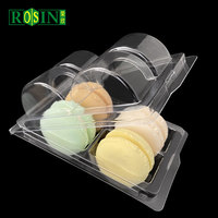 Boîtes d'emballage jetables pour macarons, 4 inserts, qualité alimentaire, personnalisées, pour animaux de compagnie, plateau à macarons, biscuits, pâtisserie, pain