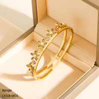 Bracelet élégant et durable pour femme, design simple de haute qualité, plaqué or 18 carats, perles en acier inoxydable, forme irrégulière, style vintage