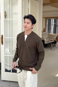 Soft Warm Stand Collar Faux Two Piece Knit <b>Cardigan</b> <b>Men</b> Thermal Knitted Sweater Jacket Button Front <b>Long</b> Sleeve Outerwear - Product Image 3