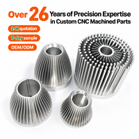 Service personnalisé professionnel OEM ODM, pièces usinées CNC, usinage par tournage, aluminium, métal, dissipateur de chaleur de haute qualité pour éclairage LED