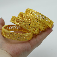 Brazalete de Moda, Chapado en Oro de 24k, Estilo Indio Dubai, para Mujer, Nuevo, Joyería, Regalo para Banquete o Fiesta