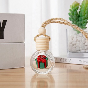 8ml Rỗng giáng sinh Vòng phong cách nóng bán xe làm mát không khí chai nước hoa xe khuếch tán chai với bằng gỗ nắp tròn - Product Image 5