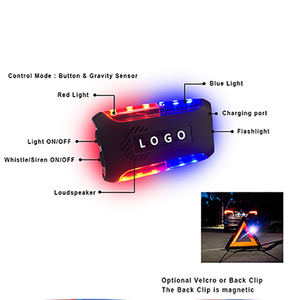 Cảm biến trọng lực dẫn đèn vai với nam châm <span class=keywords><strong>Clip</strong></span> an toàn nhấp nháy đèn đỏ ánh sáng màu xanh cảnh báo cho an ninh cá nhân - Product Image 4