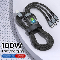 3D OEM 3 en 1 USB Type C Câble pour Chargeur Câble 100W Micro USB Type C Câble