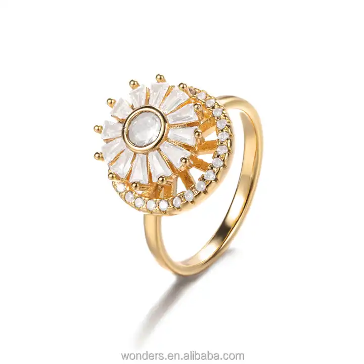 Noor Rose Gold Colored Sapphire Rotating Ring