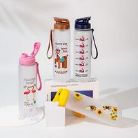 Gobelet à eau potable directe mignon de dessin animé avec poignée, tasse en plastique portable pour hommes, femmes, étudiants, pour la rentrée scolaire