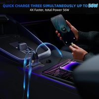 Prise de chargeur de voiture à 3 ports, double USB PD QC3.0, adaptateur de charge rapide, étanche, pour camion, marine, moto, accessoires de voiture