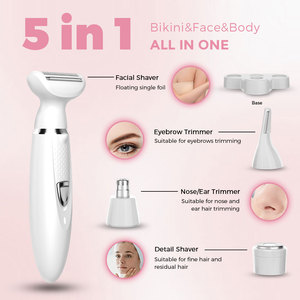 Recortadora de Vello Nasal 5 en 1, Mini Recortadora de Bolsillo, Recortadora Indolora para Nariz, Orejas, Cejas, Impermeable, Portátil, para el Hogar, para Mujeres - Product Image 2