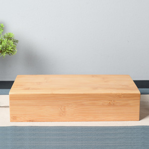 Caja de Almacenamiento de Bambú Rectangular de 6 cm de Alto con Múltiples Compartimentos, Embalaje para Regalos y Manualidades, Materiales Reciclados - Product Image 1