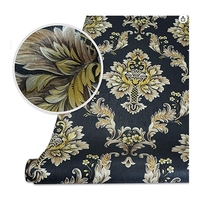 Rouleau de papier peint en PVC 3D classique de style européen Décoration florale moderne Application murale étanche à l'humidité pour hôtel