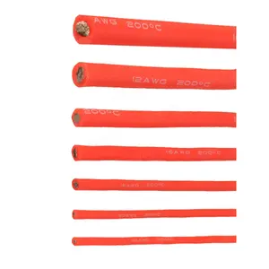 Silicone Jacket RC Soft High Temperature Silicone 6AWG 8AWG 10AWG 12 14 16 18 20 22 AWG Red Black Flexible Wire