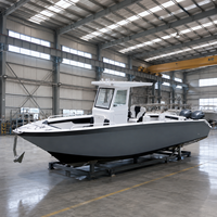 Nouveau Best-seller Bateau de pêche à console centrale en aluminium de 27 pieds, double moteur hors-bord, en alliage 5083, bateau d'extérieur avec vivier, pour la pêche en famille 6 personnes