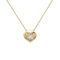 Collier Pendentif Classique en Or Massif 18 Carats avec Diamant Naturel Dansant – Vente Flash