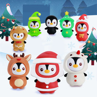 Jouet anti-stress en caoutchouc en forme de pingouin de Noël mignon, à habiller et à transformer, jouet à presser, cadeau pour enfants, directement de l'usine