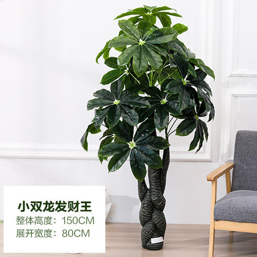 Petit arbre de fortune double dragon de 150 cm, sans pot