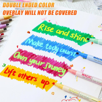 KHY – Lot de 12 stylos double pointe à feutre, ensemble magique de stylos surligneurs pastel changeant de couleur, échantillon gratuit de surligneurs et stylos