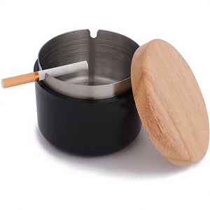 International Stainless Steel Classic Design Cigarette <b>Ashtray</b> (2 Pack)-Multi-Use Customizable for Home & <b>Car</b> - Product Image 1