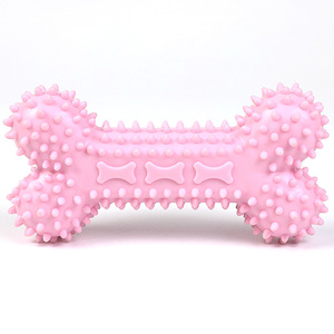 Juguete Masticable para Mascotas TPR, Hueso con Púas Azul, Amarillo y Rosa, Limpieza de Dientes para Perros Medianos y Grandes - Product Image 5