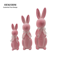Figurines de lapin de Pâques personnalisées, créatives et colorées, en fausse fourrure, avec nœuds papillon, en polystyrène, pour intérieur, vente chaude